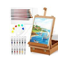 Без бренда «Набор подарочный «Две картинки» 27 предметов: этюдник 35 см из бука, краски акрил 12x12 мл, 2 холста 22x30 на мдф, 10 кистей, мастихин, палитра» в Архангельске в интернет-магазине Без бренда «Набор подарочный «Две картинки» 27 предметов: этюдник 35 см из бука, краски акрил 12x12 мл, 2 холста 22x30 на мдф, 10 кистей, мастихин, палитра» в Архангельске