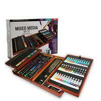 Без бренда «Оптовая коробка 5 шт.: Художественный набор (174 предмета) в деревянном чемоданчике» в Архангельске 