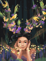 Без бренда «Темноглазая девчонка с цветами и птицами в волосах» в Архангельске  в интернет-магазине  Без бренда «Темноглазая девчонка с цветами и птицами в волосах» в Архангельске