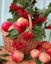Без бренда «Плетёная корзина с калиной и яблоками» в Архангельске 