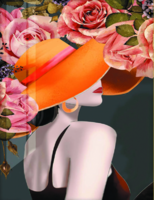 Без бренда «Дама в яркой шляпе и розы» в Архангельске  в интернет-магазине  Без бренда «Дама в яркой шляпе и розы» в Архангельске