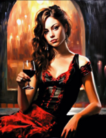 Без бренда «Обворожительная брюнетка с бокалом красного вина» в Архангельске 