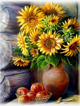 Без бренда «Кувшин с подсолнухами и корзинка с яблоками» в Архангельске 